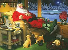 Golf Christmas Gifts - Pic of Santa sleeping.