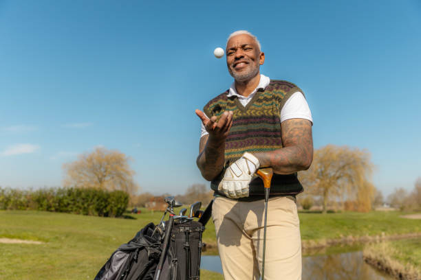 Golf equipment for seniors - pic of a senior with his golfclubs.  . 